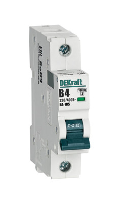 DEKraft Авт. выкл. 1P 4A х-ка B ВА-105 10кА