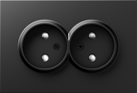 Donel A07 матовый карбон накладка для розетки 2-й без заземления, со шторками 16A 250 В~,серия DB, DE22630