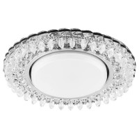 Светильник встраиваемый со светодиодной подсветкой 20LED*2835 SMD 4000K, 15W GX53, без лампы, прозрачный, хром, CD4027 с драйвером в комплекте, Feron 29541