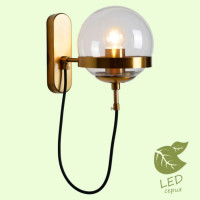 LUSSOLE ANCHORAGE Бра, цвет основания - бронзовый, плафон - стекло (цвет - прозрачный), 1x10W E27, GRLSP-9555