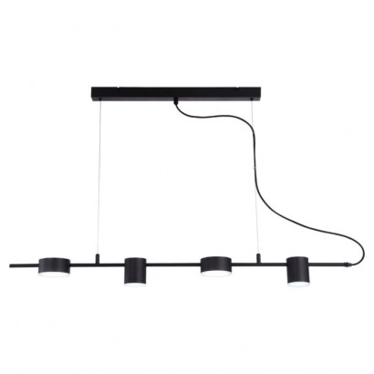 LUSSOLE PICKWICK Линейно-Подвесной светильник, цвет основания - черный, плафон - акрил (цвет - черный), 2+2x7+9W LED, LSP-8152