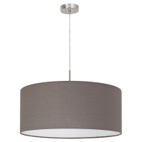 31578 Подвес PASTERI, 1х60W (E27), ?530, никель мат./текстиль, антрацит-коричневый