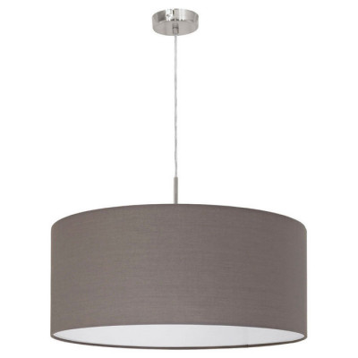 31578 Подвес PASTERI, 1х60W (E27), ?530, никель мат./текстиль, антрацит-коричневый