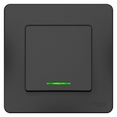 BLANCA С/У 1-клавишный ВЫКЛЮЧАТЕЛЬ (cх.1) с подсв., 10А, 250B, АНТРАЦИТ