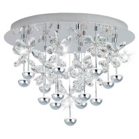 39245 Светодиодная люстра PIANOPOLI с димм., 15х1,8W(LED), ?500, H365, нерж. сталь, хром/хрусталь, п