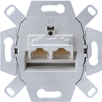 Сдвоенная компьютерная (UAE) розетка, для штекеров RJ-45, категория 6; универсальные встраиваемые механизмы, UAE8-8UPOK6 Сдвоенная компьютерная (UAE) розетка, для штекеров RJ-45, категория 6; универсальные встраиваемые механизмы, UAE8-8UPOK6