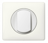 Legrand Выключатель 1-клавишный, вставка - белый, классика - белый глянец, серия Celiane