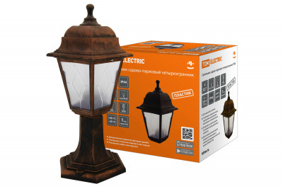 Светильник садово-парковый НТУ 04-60-001 четырехгр., стойка, пластик, расс.пластик, медь TDM Electric, SQ0330-0785