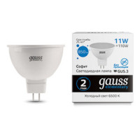 Лампа Gauss Elementary MR16 11W 850lm 6500K GU5.3 LED 1/10/100, 13531 Лампа Gauss Elementary MR16 11W 850lm 6500K GU5.3 LED 1/10/100, 13531