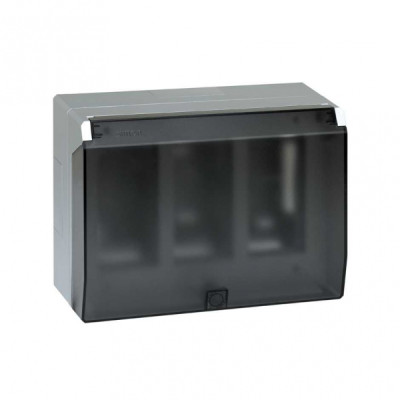 Simon Cima 500 Алюминий Бокс на 3 модуля с крышкой, наружный монтаж, 164х100х220мм, 51040003-033
