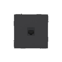 DKC KANT Компьютерная розетка RJ-45 без шторки, кат.6А одинарная,черный уголь, 7012673