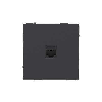 DKC KANT Компьютерная розетка RJ-45 без шторки, кат.6А одинарная,черный уголь, 7012673