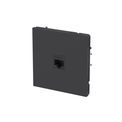 DKC KANT Компьютерная розетка RJ-45 без шторки, кат.6А одинарная,черный уголь, 7012673