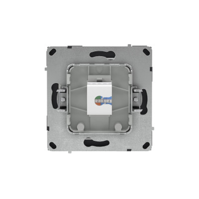 DKC KANT Компьютерная розетка RJ-45 без шторки, кат.6А одинарная,черный уголь, 7012673