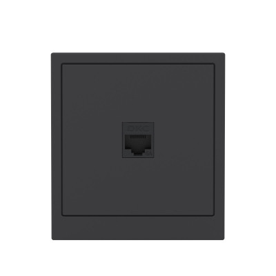 DKC KANT Компьютерная розетка RJ-45 без шторки, кат.6А одинарная,черный уголь, 7012673