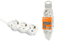 Удлинитель бытовой "Люкс" УЛ03 3 гнезда, 5м, с/з, с з/ш, ПВС 3х1мм2 16А/250В бело-серый TDM Electric, SQ1303-0234