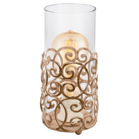 49274 Настольная лампа CARDIGAN, 1x60W (E27), ?120, H265, сталь, патина, коричневый/стекло