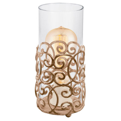 49274 Настольная лампа CARDIGAN, 1x60W (E27), ?120, H265, сталь, патина, коричневый/стекло