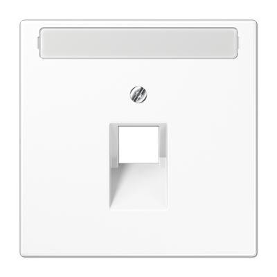 Крышка для одинарной телефонной и компьютерной розетки UAE с полем для надписи; белая, LS969-1NAUAWW