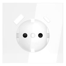 Накладка для розетки с заземлением и защитными шторками, с USB A+C, S70 (белый глянцевый), VLS001001