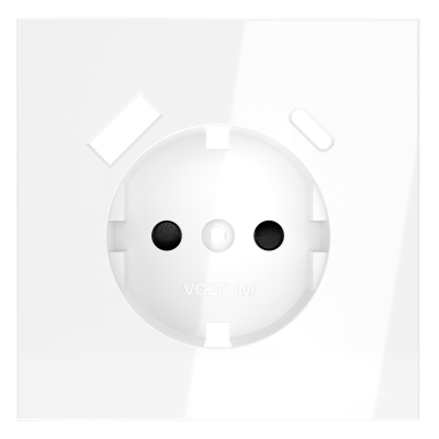 Накладка для розетки с заземлением и защитными шторками, с USB A+C, S70 (белый глянцевый), VLS001001