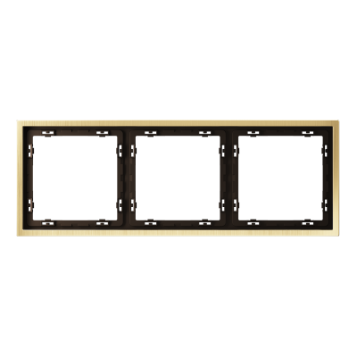 Рамка металлическая на 3 поста, S70 Metal (латунь), VLSM120309