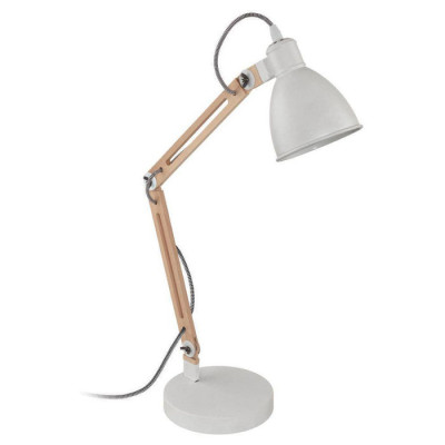 96957 Настольная лампа TORONA 1 с рег-кой, 1x60W(E14), L445, H605, сталь, белый//дерево, натуральный, 96957