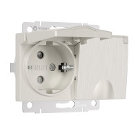 Werkel W1172213/ Розетка двойная влагозащ. с зазем. с защит. крышками и шторками (перламутровый рифленый), a057289 Werkel W1172213/ Розетка двойная влагозащ. с зазем. с защит. крышками и шторками (перламутровый рифленый), a057289