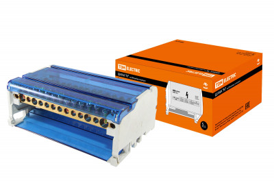 Шина "N" нулевая на DIN-рейку в корпусе 4х15групп TDM Electric, SQ0801-0011