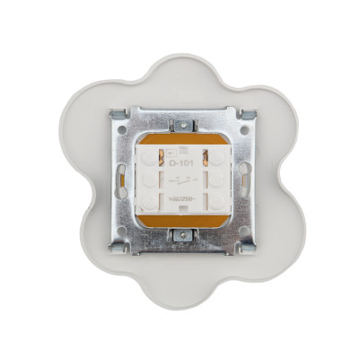 Выключатель одноклавишный HAPPY Яичница с/у, желтый/белый KRANZ, KR-78-0629