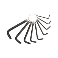 Набор ключей имбусовых TORX KRANZ T10-T50, CrV, 9 шт., оксидированные, на кольце, KR-12-5203