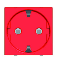 N2288 RJ - Розетка SCHUKO с заземлением для специальных сетей, со шторками, 16А / 250В, серия Zenit, цвет красный - 2CLA228800N7001