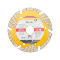 Диск алмазный отрезной Turbo сегментный с защитными секторами, 125х22,2мм KRANZ, KR-90-0106