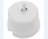 Bironi Выключатель 1-кл. проходной, пластик, цвет Белый (тумблерный), B1-231-21