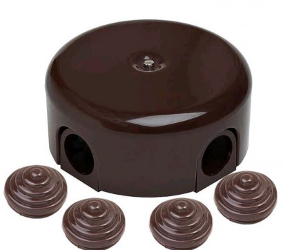 Bironi Распределительная коробка 110мм, керамика, цвет коричневый (4 кабельных ввода в комплекте), B1-522-02-K