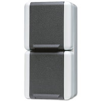 Двойная вертикальная SCHUKO-розетка 16A 250V~ для накладного монтажа IP44, 822W