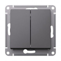 ATN001473 - ATLASDESIGN 2-клавишный ПЕРЕКРЕСТНЫЙ ПЕРЕКЛЮЧАТЕЛЬ, сх.7+7, 10АХ, механизм, БАЗАЛЬТ, Systeme Electric