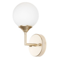 Arte Lamp MARCO, Бра, цвет арматуры - МАТОВОЕ ЗОЛОТО, цвет плафона/декора - БЕЛЫЙ, 1х60W E14, A2703AP-1SG