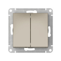 ATN000565S - ATLASDESIGN 2-клавишный ПЕРЕКЛЮЧАТЕЛЬ, сх.6+6, 10АХ, мех., быстрозажим. клем., ШАМПАНЬ, Systeme Electric