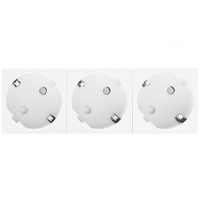 Donel Розетка 3х2К+З нем.ст., 45 гр., с з/ш, бел. (135х45мм), серия (тип) DF6, DF6D3W