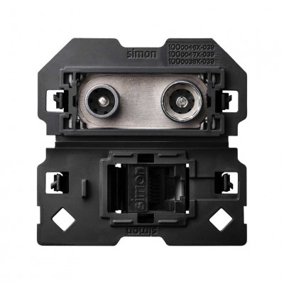 Simon 10000470-039 Розетка комбинированная R-TV+SAT одиночная + RJ45 Cat.6 S100