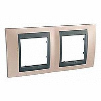 MGU66.004.296 - UNICA TOP РАМКА 2-постовая, горизонтальная, ГРАФИТ/ОНИКС