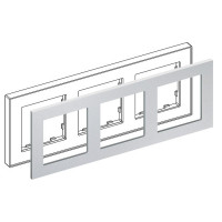 IRIDIUM Рамка на 3 поста, серебристый, Monaco 03 с кромкой, 03P302