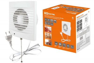 Вентилятор бытовой настенный 150 СВп, с выключателем и проводом 1,3 м, TDM Electric, SQ1807-0015
