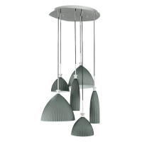 Lightstar 810161 (MD5011А-6М) Подвес  AGOLA 6х40W E14 ХРОМ/СЕРЫЙ (в комплекте)