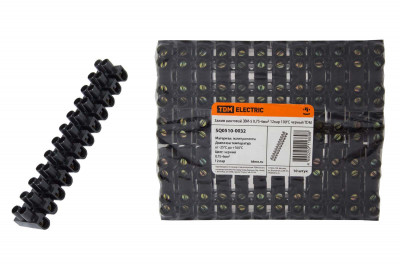 Зажим винтовой ЗВИ-5 полипропилен 0,75-4мм2 12пар 100°С черный TDM Electric, SQ0510-0032