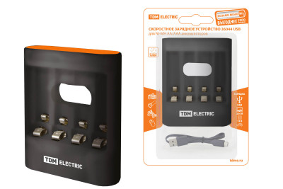 Зарядное устройство 36044 (3600 mA 4 слота АА/ААА 4 кан.USB) TDM Electric, SQ1702-0100