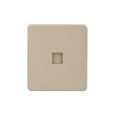 KRANZ ROUND Розетка компьютерная RJ45 кат6 с/у шелк, с 1-пост. рамкой, KR-78-0724-7
