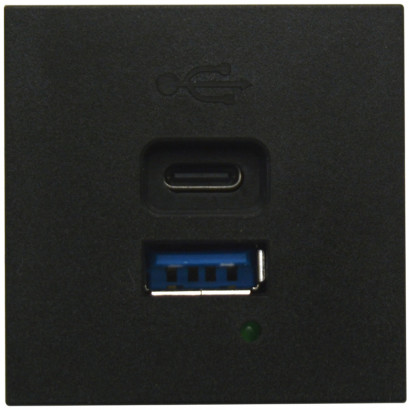 Donel USB зарядное устройство, 4.2A , 65W, Type A + C, 2 мод., черн. матовая (45х45мм)