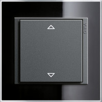 Gira Выключатель жалюзи, матовый антрацит - черный, серия Event Clear